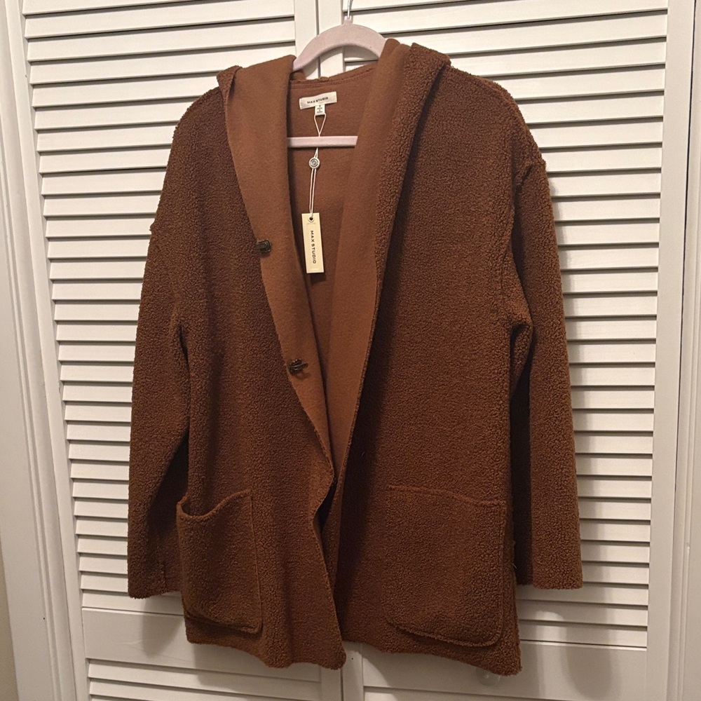 Max Studio Cozy Tan Teddy Jacket